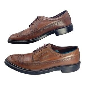 Bostonian Longwing Mens Shoes 10.5 A/AAA Gunboat Pebble Leather Oxford Dress VTG